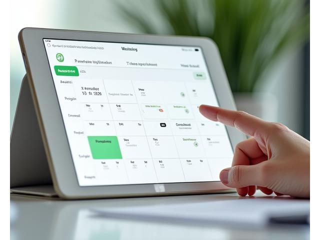 Modern digital calendar interface displaying available slot for a consultation, indicating flexible scheduling